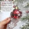 Christmas Ball Holiday Printed Curtains, 2 Pieces 2D Flat Printed Red Luxury Xmas Print Curtains with Snowflakes  for Holiday Party Decor