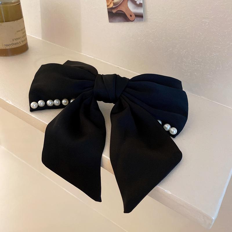Big Large Satin Bow Ribbon Hair Clip Fashion Elegant Temperament Women Girls Ponytail Clip Ribbon Hair Clips Wedding Hair Accessories Gifts