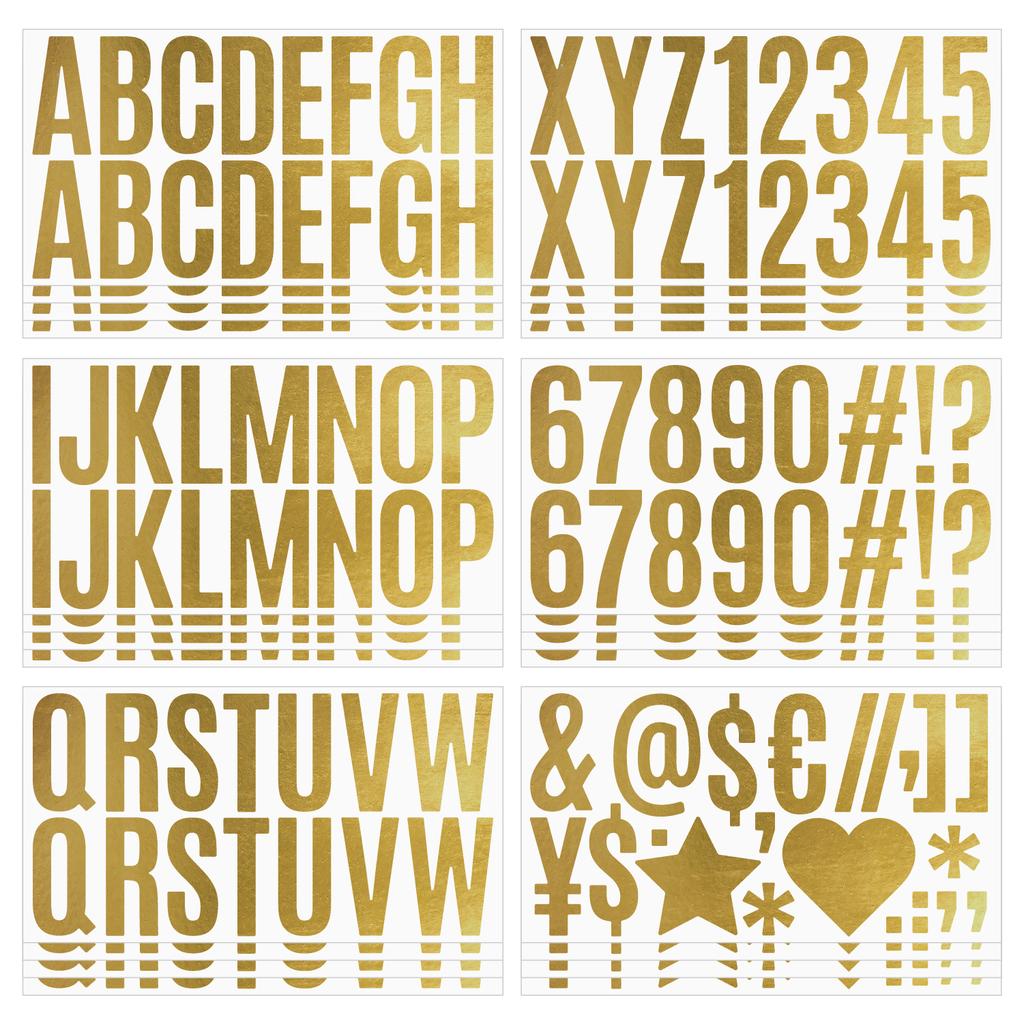 2.5-inch Gold Stamping Letter Sticker Large Alphanumeric Symbol Sticker Self-adhesive DIY Car Mailbox Decoration Sticker
