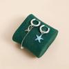 Retro Dolphin Tail Glazed Sea Star Asymmetric Fashion Luxury Earrings for Women Girls Jewelry Accessories Wedding Part Gifts