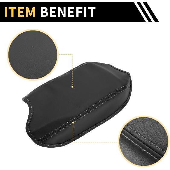 Center Console Armrest Cover for Ford for Ranger 2019-2023 Tahoe Middle Console Pad Armrest Protector Microfiber Leather with Black