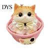 Cat Stress Relief Toy with Basket & Accessories, Slow Rebound Simulated Kitten Fake Squeeze Toy, Soft Stretchy Animal Fidget for Desk Decoration Toys