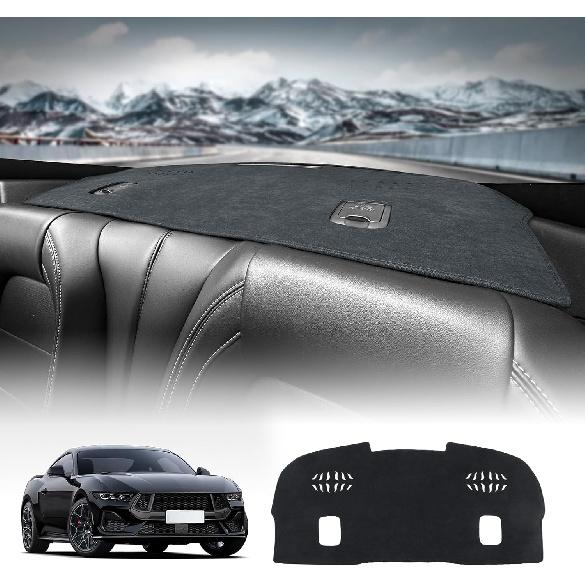 KUNGKIC pro Ford Mustang 2024 2025 Kryt zadní palubní desky Vlastní podložka palubní desky Interiérová koberecová podložka Flanelová sluneční clona Ochranná podložka Příslušenství Protiskluzová