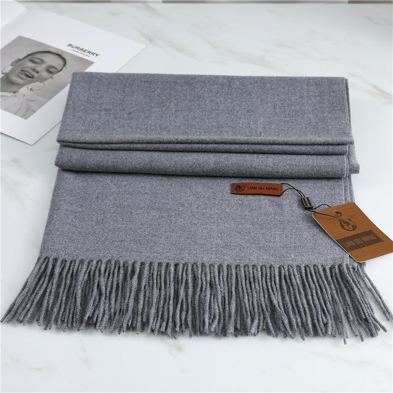 Scarf Imitation Cashmere 29 Colors Thick Warm Solid Color Scarf Shawl Women'S Winter Fashion Tassel Versatile Scarf Men