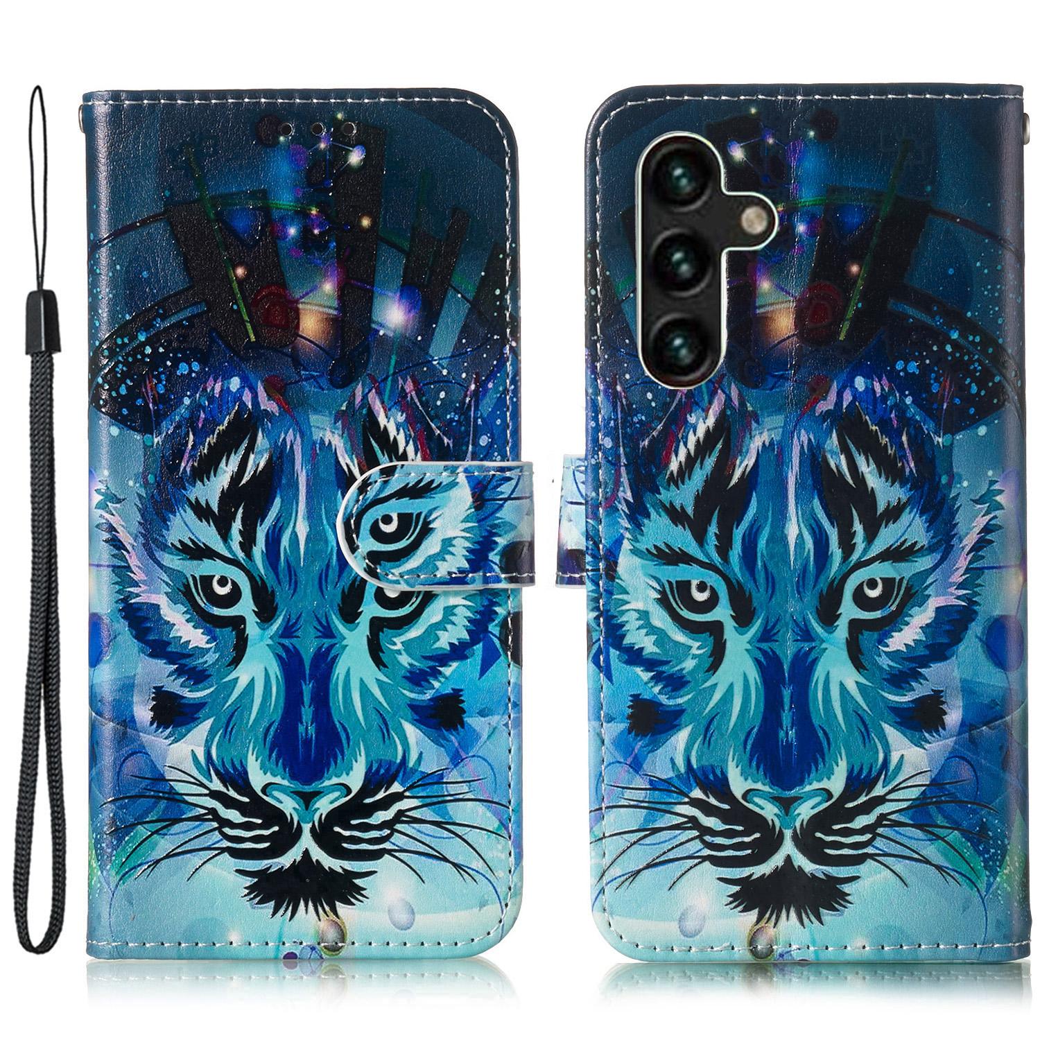 

For Samsung Galaxy A56 5G Case Pattern Leather Wallet Phone Cover with Card Holder Wolf