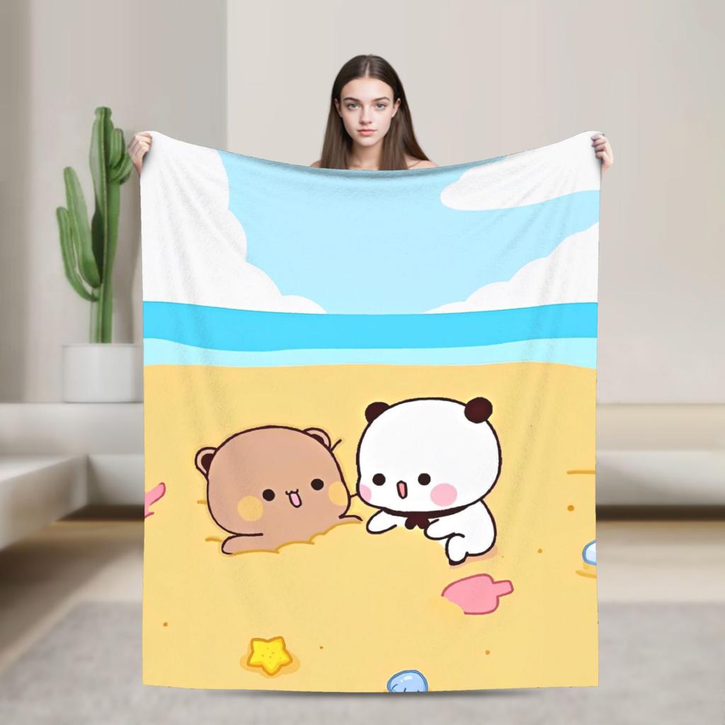 Bear Cartoon Cute Bubu Dudu Blanket Flannel Winter Portable Soft Throw Blankets for Home Couch Bedding Throws
