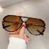 1/2 Pcs Vintage Pilot Sunglasses Fashion Double Bridge Gradient Multi-color Casual Shades Women Trendy Luxury Design Sun Glasses