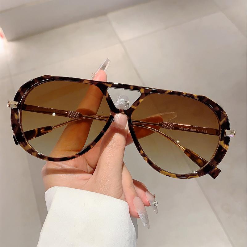 1/2 Pcs Vintage Pilot Sunglasses Fashion Double Bridge Gradient Multi-color Casual Shades Women Trendy Luxury Design Sun Glasses