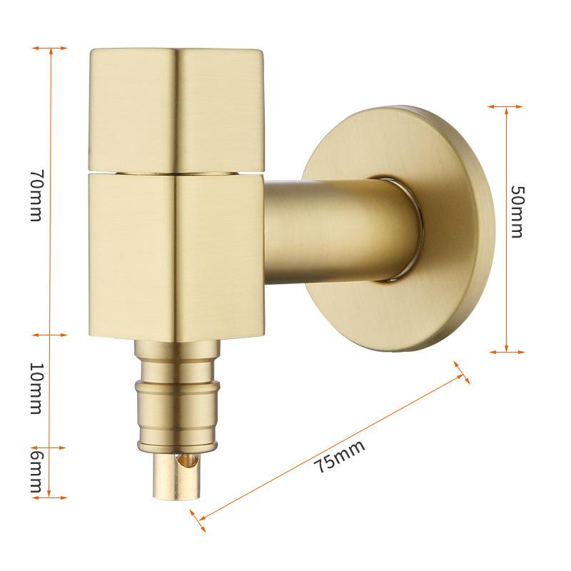 

Black Brass Extended Outdoor Garden Faucet Wall Mounted Bathroom Corner Washing Machine Tap Durable Water Supply Valve