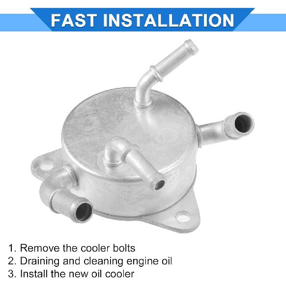 Engine Oil Cooler Compatible for Honda Civic 2006-2011, Durable Aluminum Alloy Silver Tone Transmission Oil Cooler