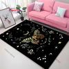 3D Celestial & Floral Art Area Rug – Non-Slip Carpet for Bedroom or Living Room – Moon Sun Flower Totem Floor Mat, Home Decor