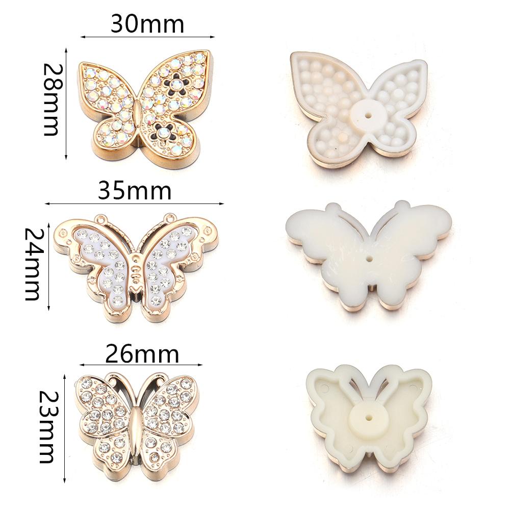 10pcs Gold Acrylic Butterfly Exquisite Butterfly Patch Ornaments For Women Girls DIY Clothing Shoes Jewelry Decor Accessories