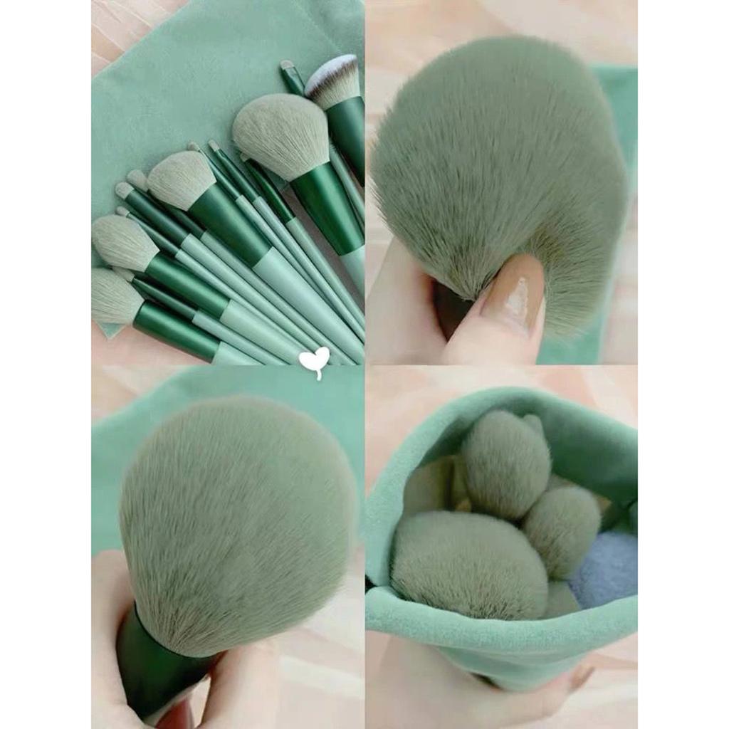 13PCS Makeup Brush Kit with Storage Bag For Foundation Loose Powder Blush Concealer Eyeshadow Eyebrow Cosmetics Brushes