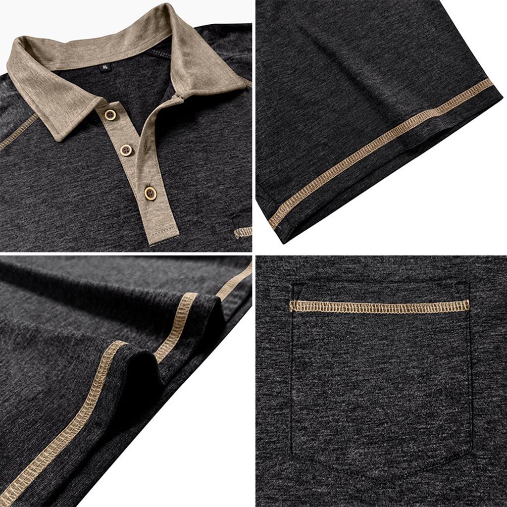 Men's Casual Long SleeveShirts Collared Button Cotton T,Shirt Classic Stylish Golf Shirt With Pocket