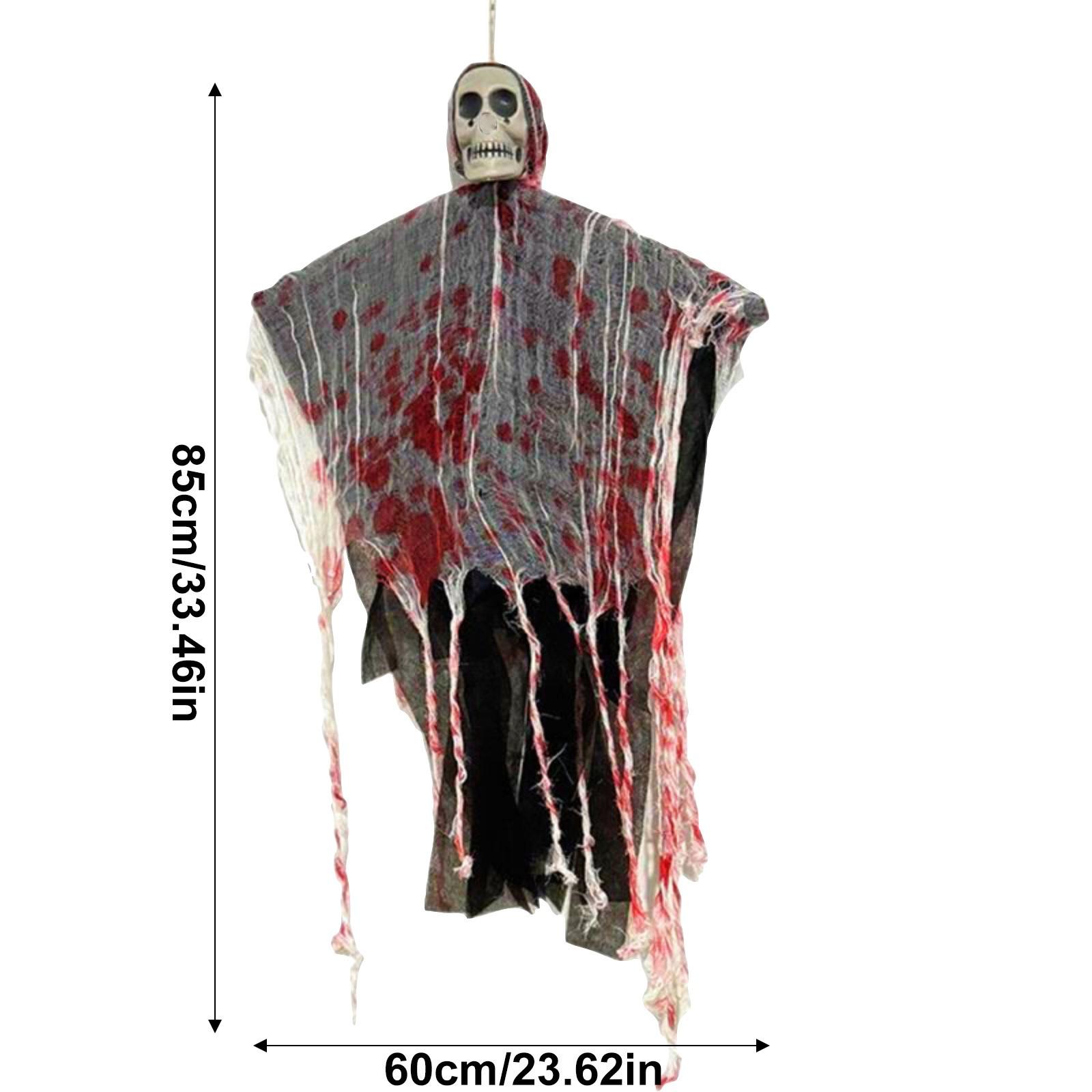 

Halloween Party Hanging Skull Skeleton Ghost Ornament Horror Ghosts Create A Strong Festive Atmosphere For Haunted House One Size чёрный