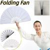 Folding Fan 13 Inch DIY Wedding Fan Polyester Blank Fan Solid Color Heat Transfer Printing Fans Chinese style Japanese style