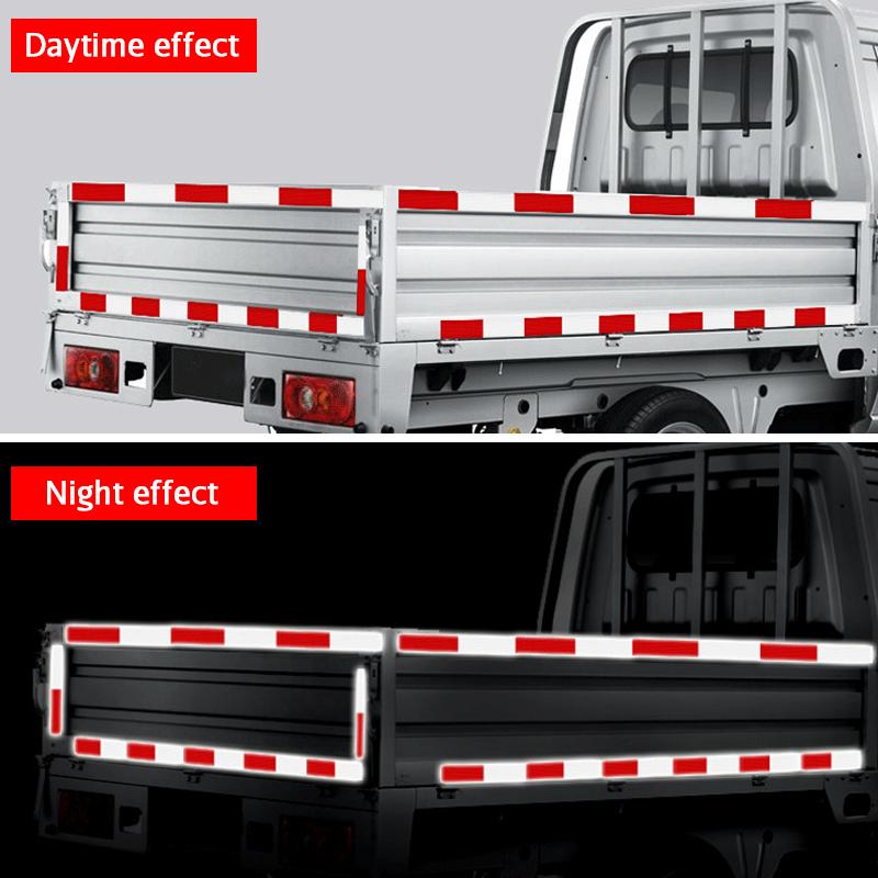 10Pcs Car Truck Reflective Stickers Plastic Safety Tape Bumper Warning Strip Night Light Waterproof Trailer Reflector Sticker