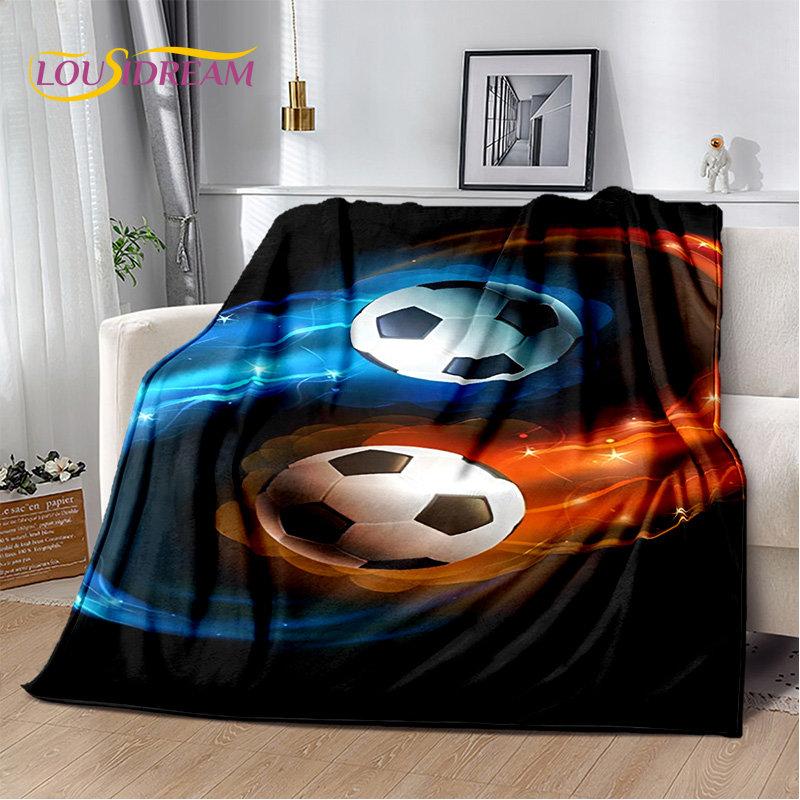 3D Football Art Cartoon Soft Plush Blanket,Flannel Blanket Throw Blanket for Living Room Bedroom Bed Sofa Picnic Cover Bettdecke