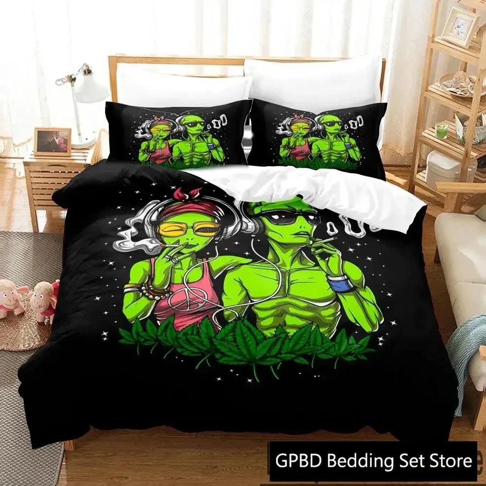 3D Print Alien Gangster Comfortable Duvet Quilt Cover Pillowcase Bedding Set Children Bedroom Decoration Home Textile