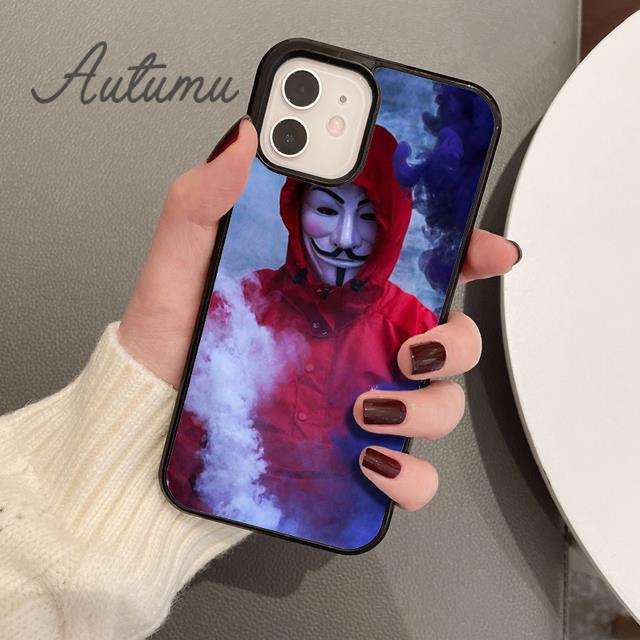 Hacker Anonymous Phone Case for iPhone 11 12 13 14 Pro Max Mini XR XS SE 2020 7 8 Plus Samsung Galaxy S21 S22 Cover Shell Coque