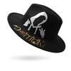 Hand Painted Animal Flat Brim Top Hat Jazz Hat Couple Woolen Top Hat