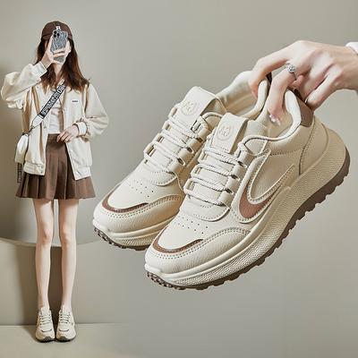 Lässige Damen-Sneaker für den Außenbereich, leicht, rutschfest, zum Schnüren, Laufschuhe, modische Kunstleder-Sport-Wanderschuhe für Damen, bequemer Sneaker