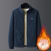 Men Jacket Stand Collar Long Sleeve Thickened Velvet Lined Warm Winter