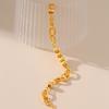 18K Gold-Plated Color-Preserving Geometric Round Bracelet for Women Fashion Metallic O-Shaped Chain Thick Chain Bracelet Jewelry