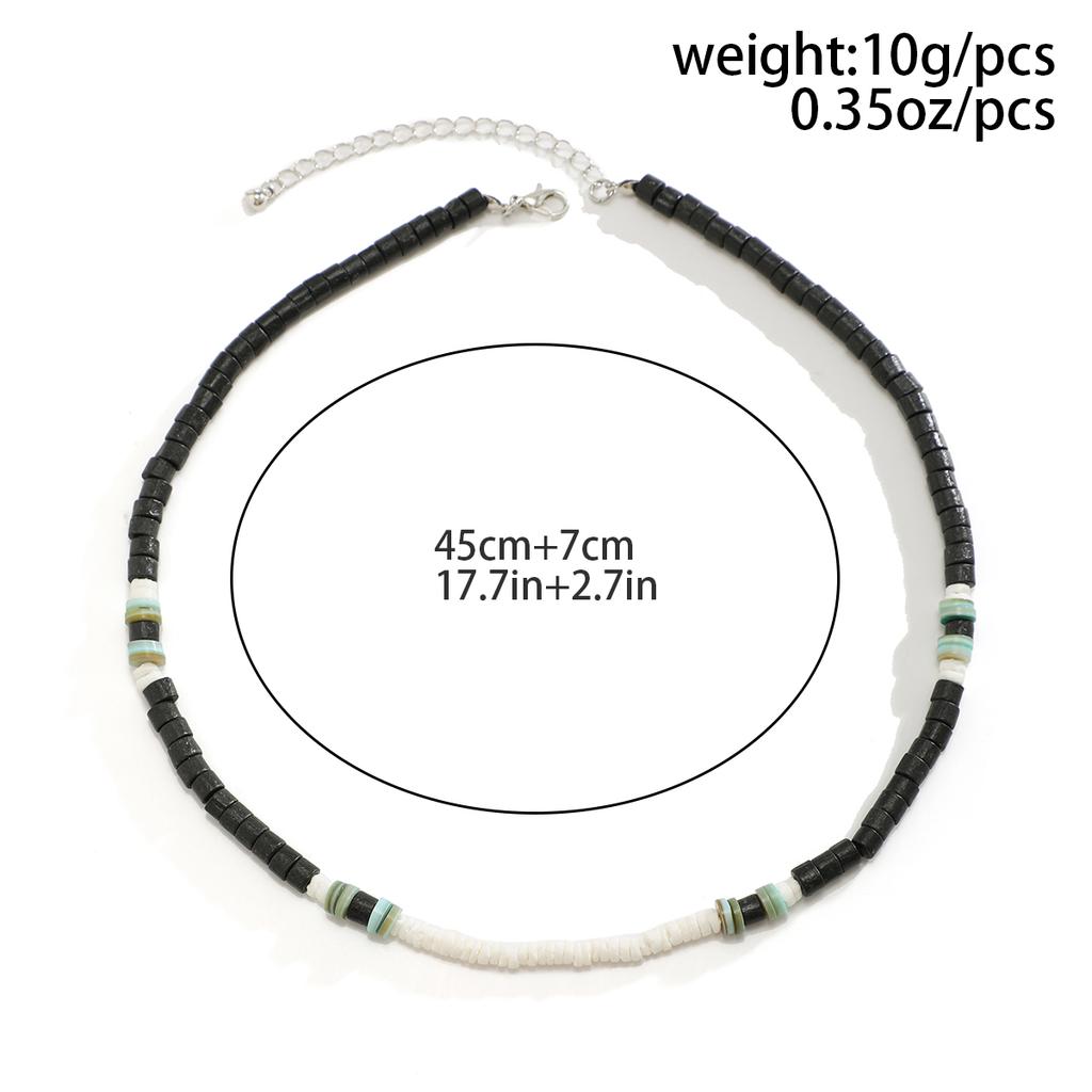 Vintage Beach Boho Surfer Coconut Wooden Chain Necklace for Men Simple Geometric Tribal Ethnic Beads Choker Neck Accessories New