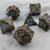 Metal coc running dice dnd dragons and dungeons multi-faceted rpg dice cthulhu d20 board game
