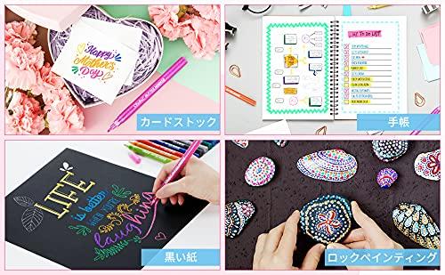 Ohuhu Glitter Pens, 12-Color Set, Glitter Markers with Metallic Glitter, 0.7-2mm Tip, Perfect for Coloring, Illustrations, Album Making, Cards, New Ye