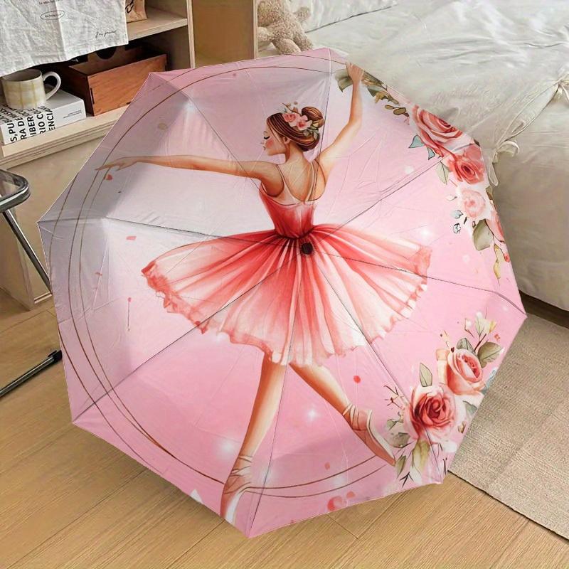 1pc BallerinaFloral Themed High-quality Umbrella,Automatic Opening and Closing Umbrella,Multi-functional Umbrella G0811048