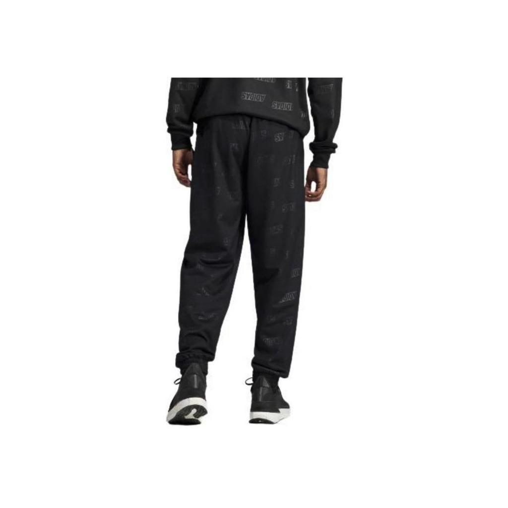 Adidas Solid Color Casual Knitted Sports Pants Men Bottoms Black HY1280