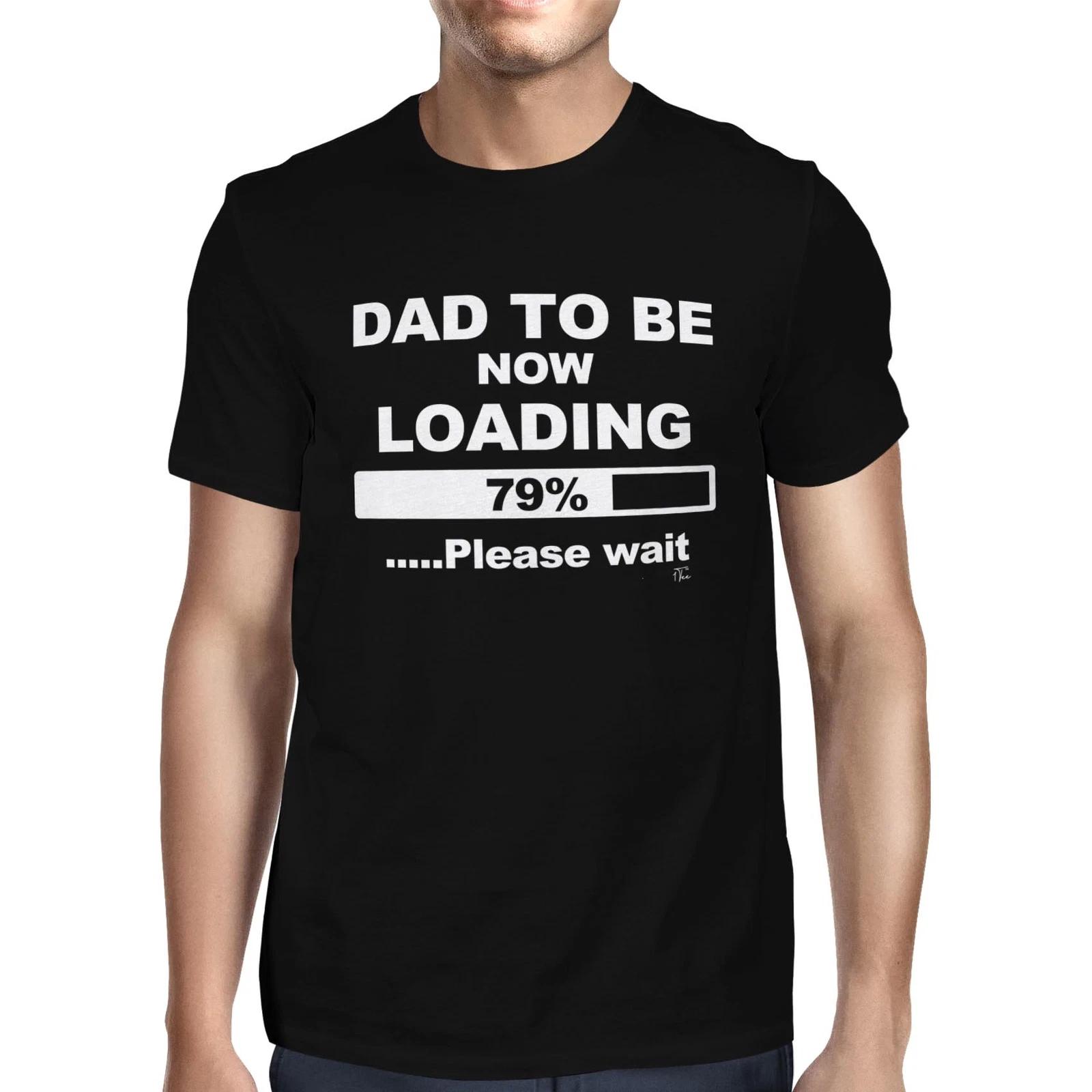1Tee Mens Dad to Be Loading Please Wait T-Shirt L