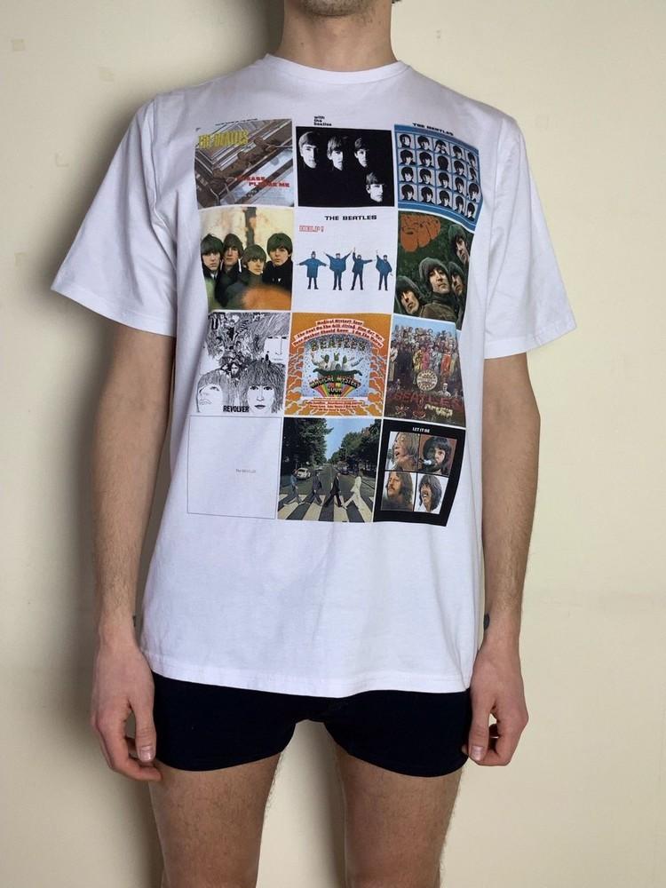 Футболка The Beatles, Белая футболка The Beatles, Унисекс S-5XL VN4017 S