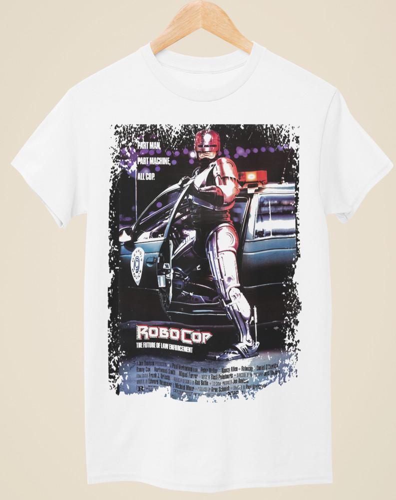 Robocop - Movie Poster Inspired Unisex White T-Shirt Unisex T-Shirt XXXXL