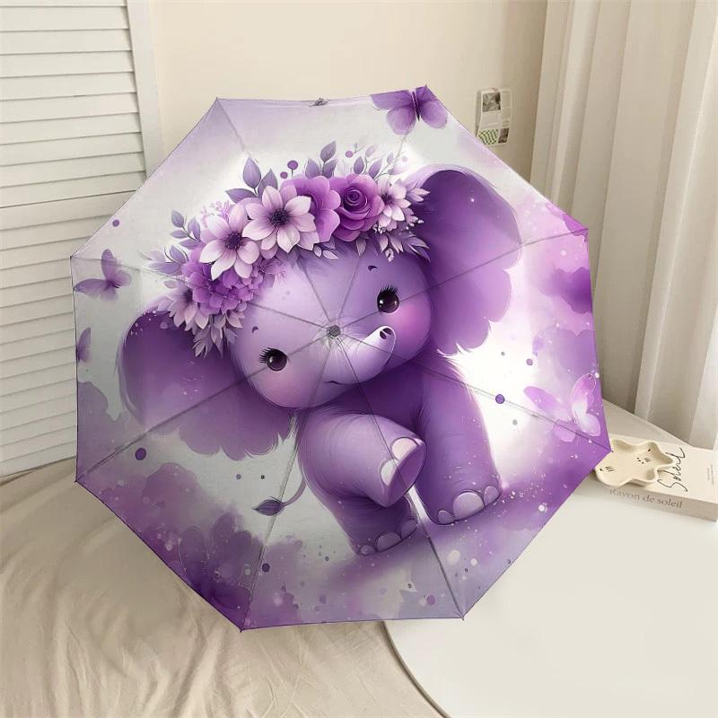 

1PC elephant butterfly Automatic Open/Close Umbrella with Windproof, 8-Rib Sturdy Canopy, Durable Ribs, Fashionable Design1294A