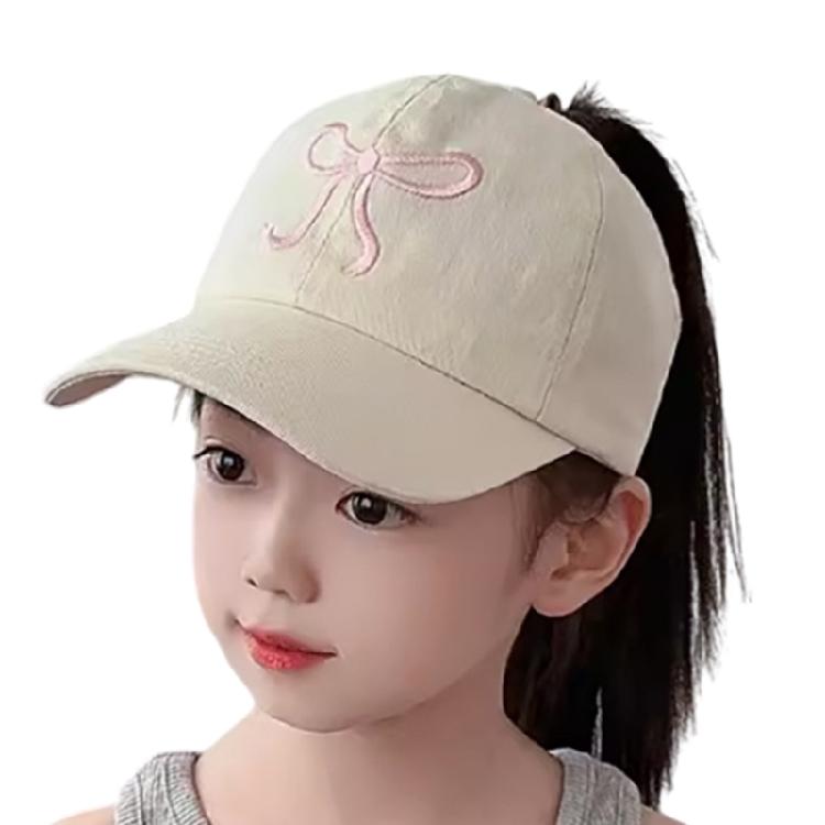 Kids Outdoor Sun Protection Hat Cotton Polyester Mix Adjustable Closure Bows Embellishment 5 Vibrant Colors