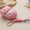Strawberry Printed Backpack Coin Bag Cute Sweet Money Change Purse With Keychain Portable Earphone Storage Bag Wallet