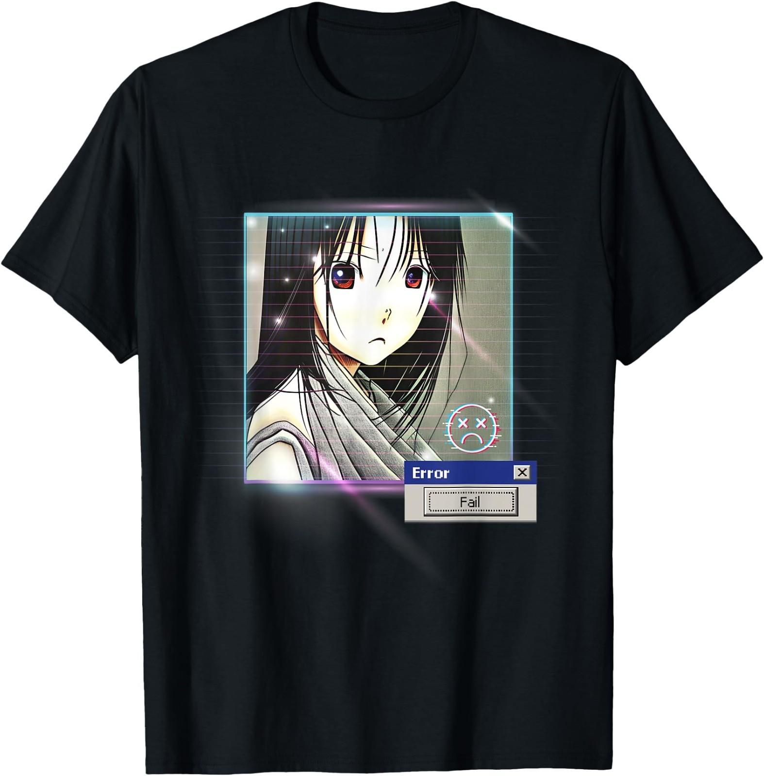 Sad Waifu Egirl Japanese Anime & Manga Vaporwave Emo T-Shirt 3XL