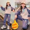 Girls Casual Clothes Sets Big Kids Long Sleeve Tracksuit Outfits Children Hooded Sweatshirt Pants 2Pcs Suits
