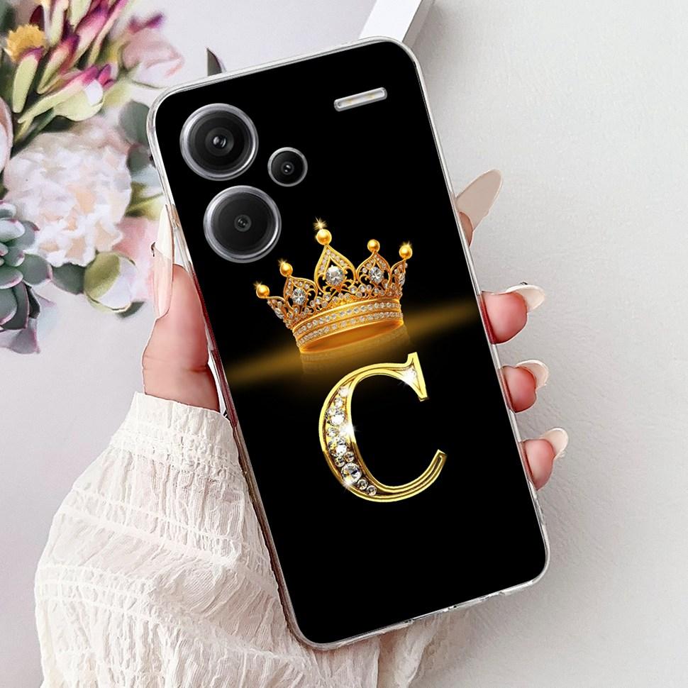 For Xiaomi Redmi Note 13 Pro Plus 5G Case Soft Silicone Cover Cute 26 Letters Phone Cases For Redmi Note13 Pro+ ProPlus Fundas