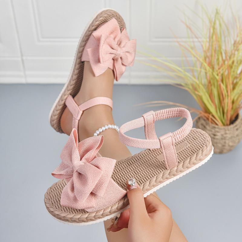 Fashion 2025 New Women Sandals Summer Lightweight Sandals Fashion Beach Casual Slippers Outdoor Bow Tie Flat Shoes Home platform sandals
