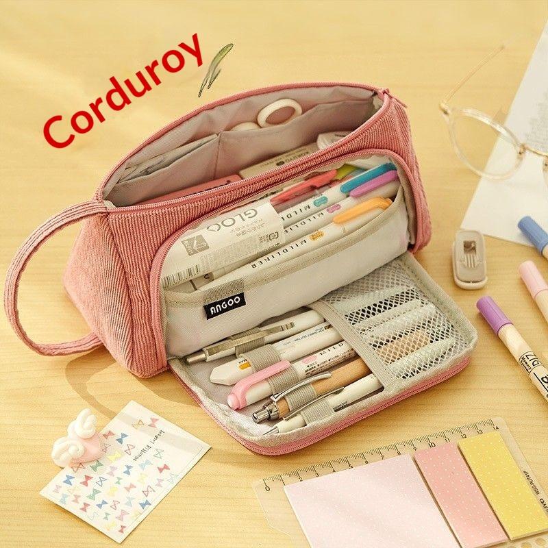 Kawaii Cute Multi-Layer Pencil Case Bag Large Capacity Pen Storage School Stationery Supplies Pencil Box for Students