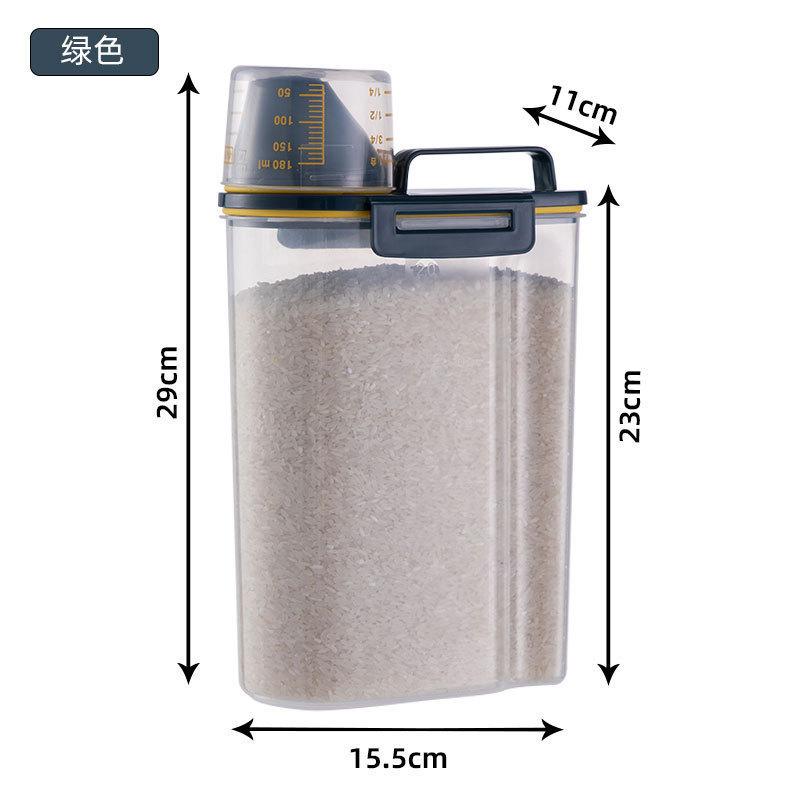 Dog Cat Food Storage Container Airtight Moisture Plastic Pail With Measuring Cup Portable Pet Dog Snack Storage Box Pet Supplies