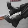 Britische Herrenmode Party Schuhe Denim Stiefel mit dicker Sohle Cool und trendy Vielseitige Herrenschuhe