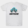 Men Black Print T-shirt Initech Logo Office Space No-Cut Transfer Paper Print Cotton Tshirt