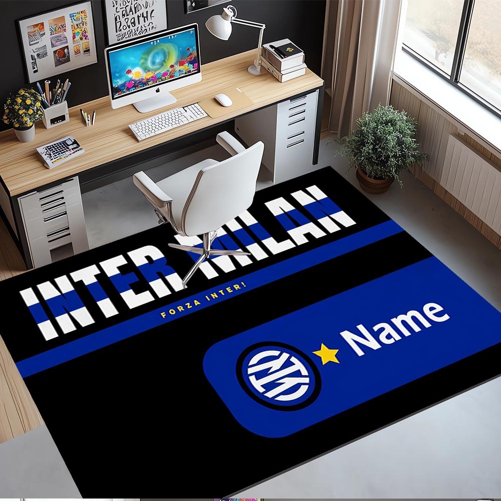 Custom Name Inter Milan Printed Carpet,Rug for Office Chair Living Room Bedroom Kitchen Room Decor Gifts.