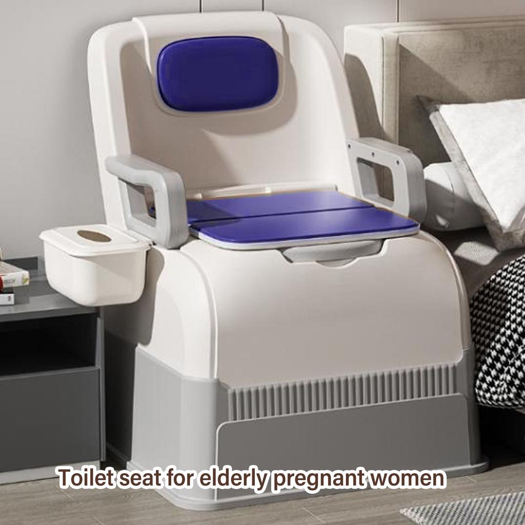Bedside Commode Toilet with Detachable Armrests Portable Moible Odorless Soft Seat Solid Toilet for Elderly Pregnant Women