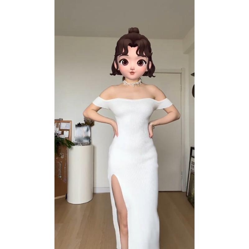 

Платье на день рождения бар-мицвы, платье, легкая роскошь, нишевое, высококлассное, можно носить обычно, темпераментное, с открытой спиной, сексуальное, с открытыми плечами XL белый